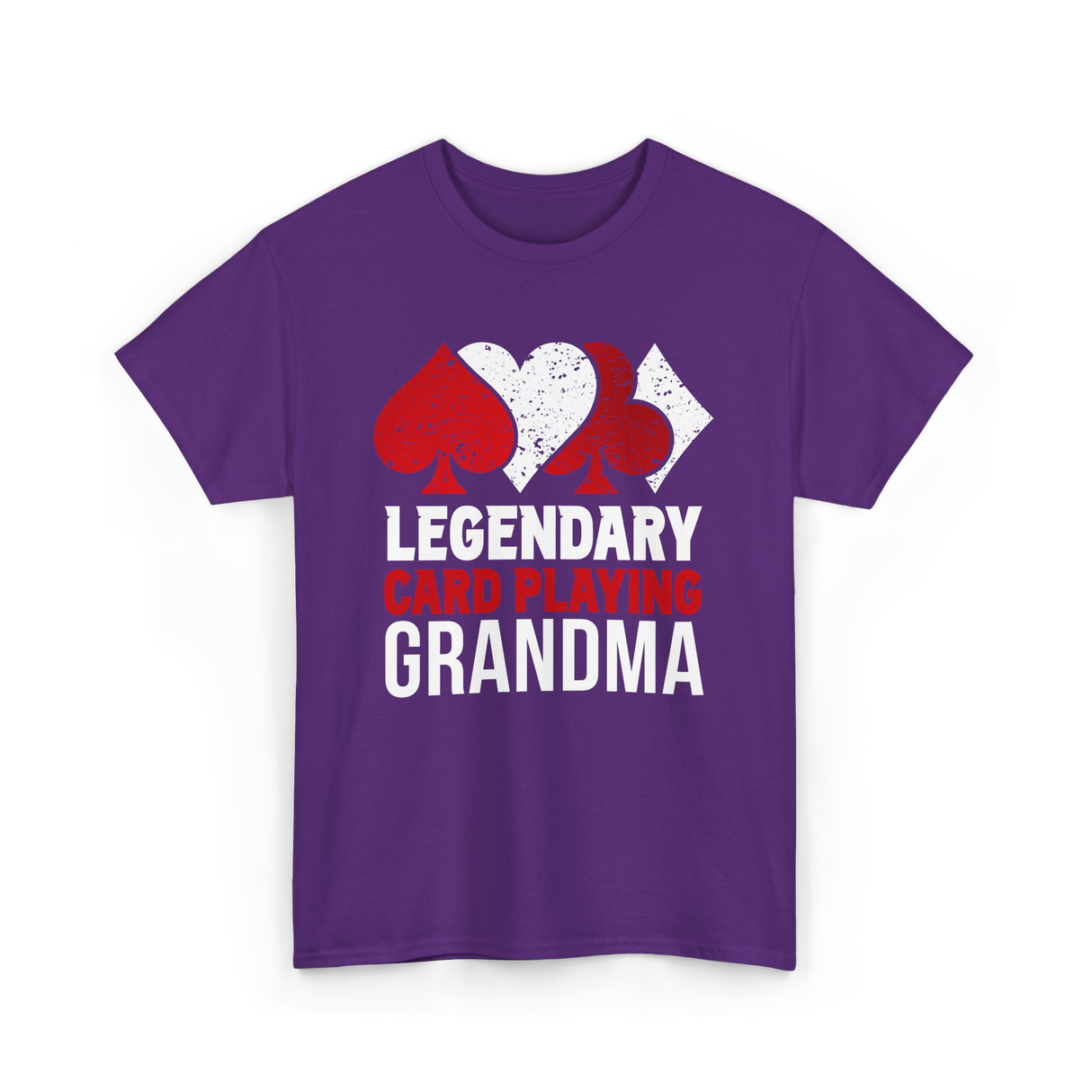 Legendary Card Playing Grandma Cards T-Shirt - Purple