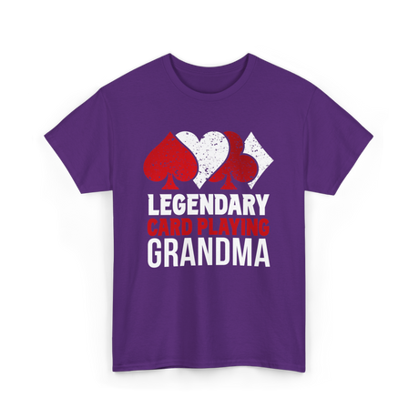 Legendary Card Playing Grandma Cards T-Shirt - Purple