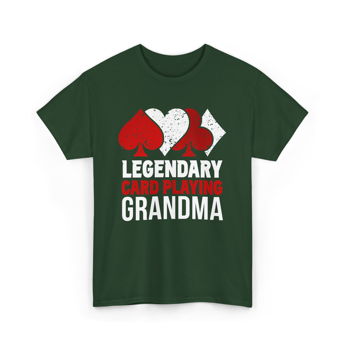 Legendary Card Playing Grandma Cards T-Shirt - Forest Green