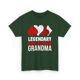 Legendary Card Playing Grandma Cards T-Shirt - Forest Green