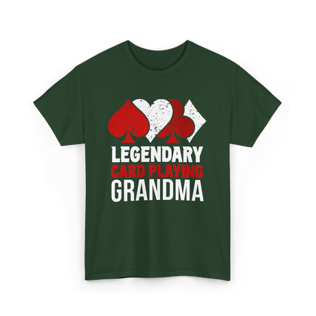 Legendary Card Playing Grandma Cards T-Shirt - Forest Green