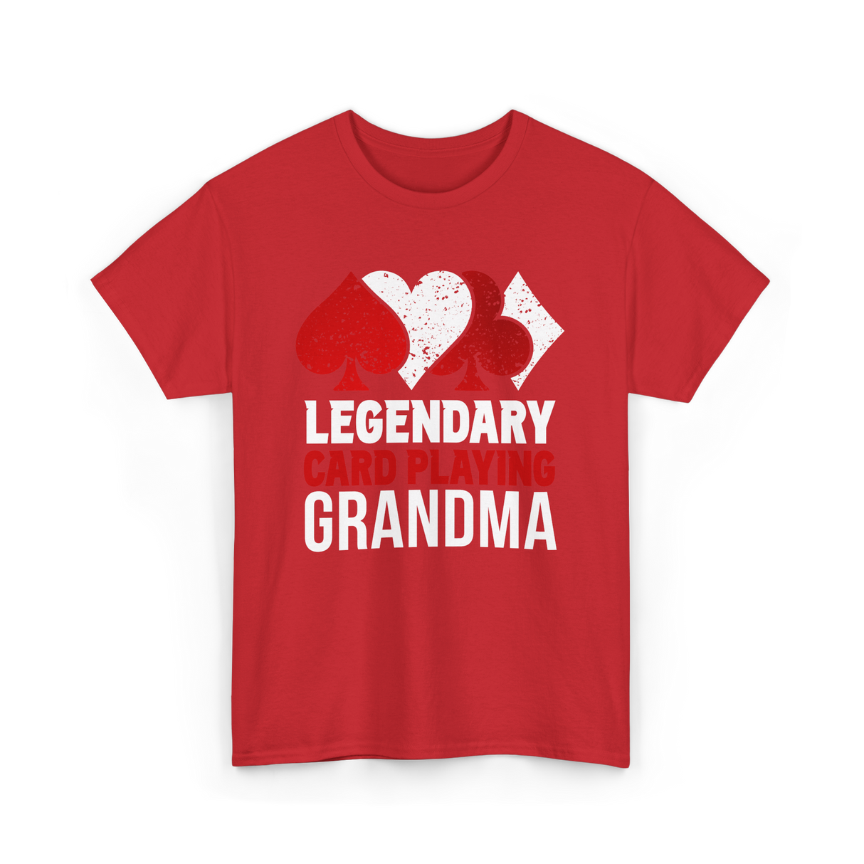 Legendary Card Playing Grandma Cards T-Shirt - Red