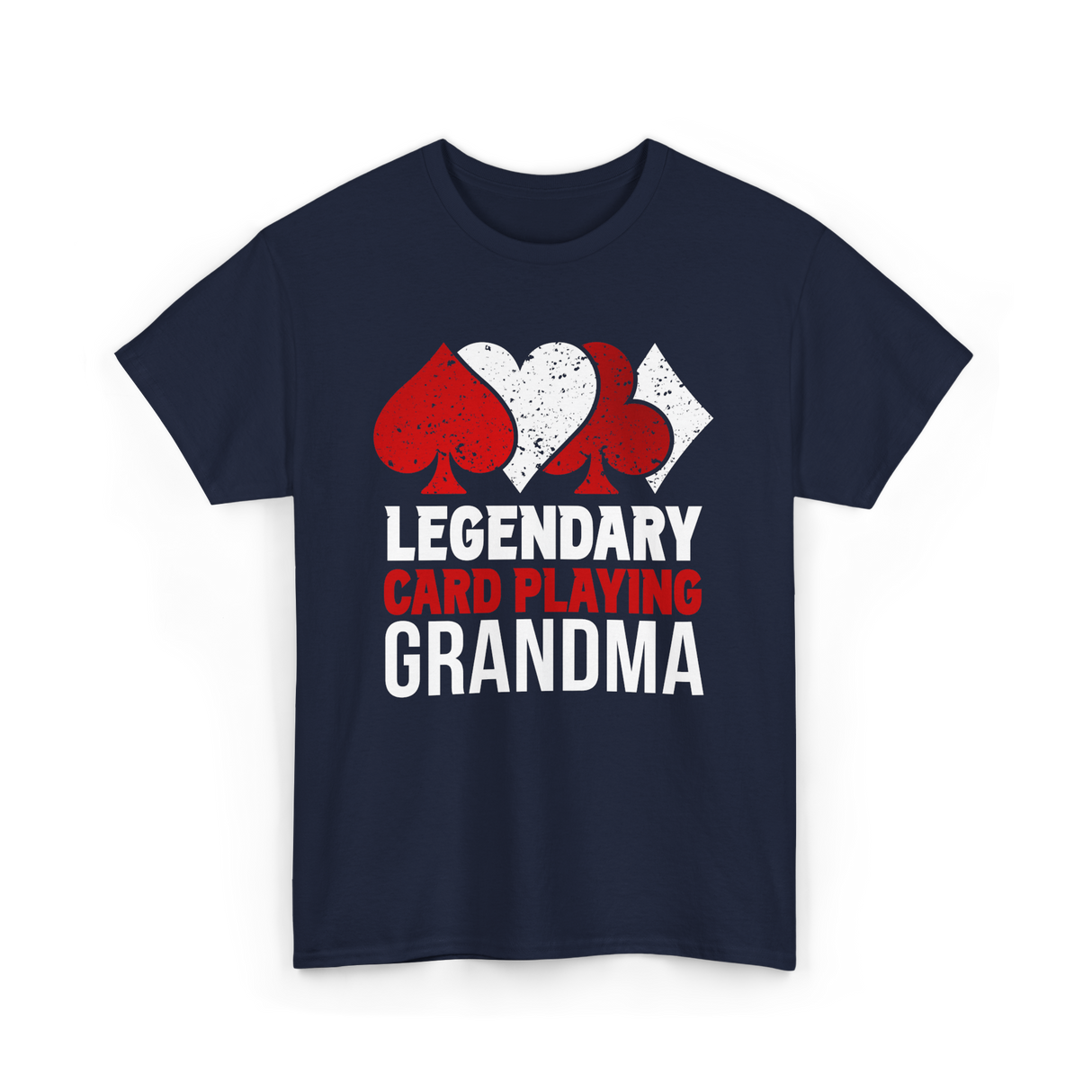 Legendary Card Playing Grandma Cards T-Shirt - Navy