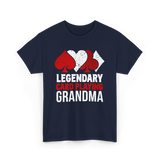 Legendary Card Playing Grandma Cards T-Shirt - Navy