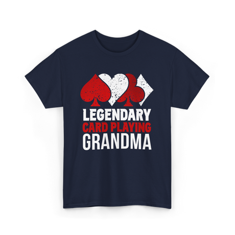 Legendary Card Playing Grandma Cards T-Shirt - Navy