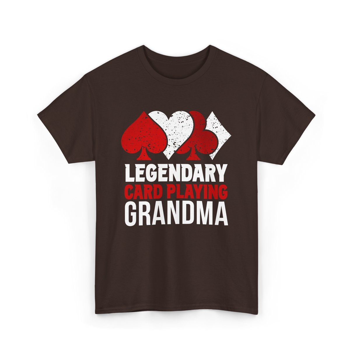 Legendary Card Playing Grandma Cards T-Shirt - Dark Chocolate