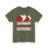 Legendary Card Playing Grandma Cards T-Shirt - Military Green