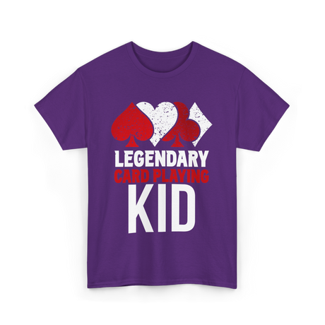 Legendary Kid Playing Cards Player T-Shirt - Purple