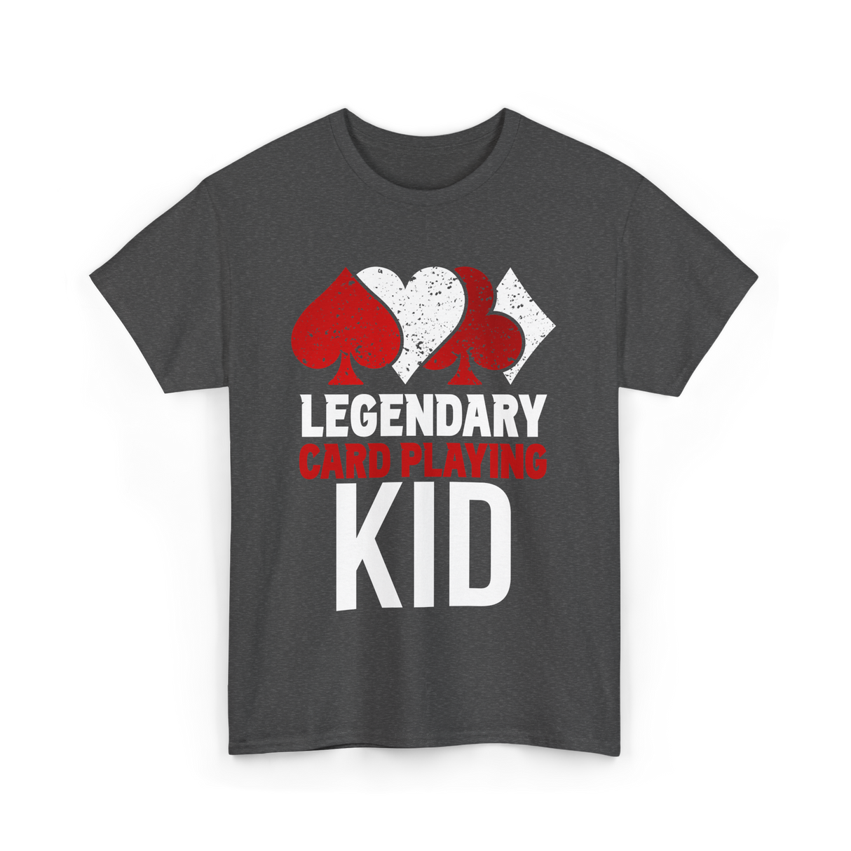 Legendary Kid Playing Cards Player T-Shirt - Dark Heather