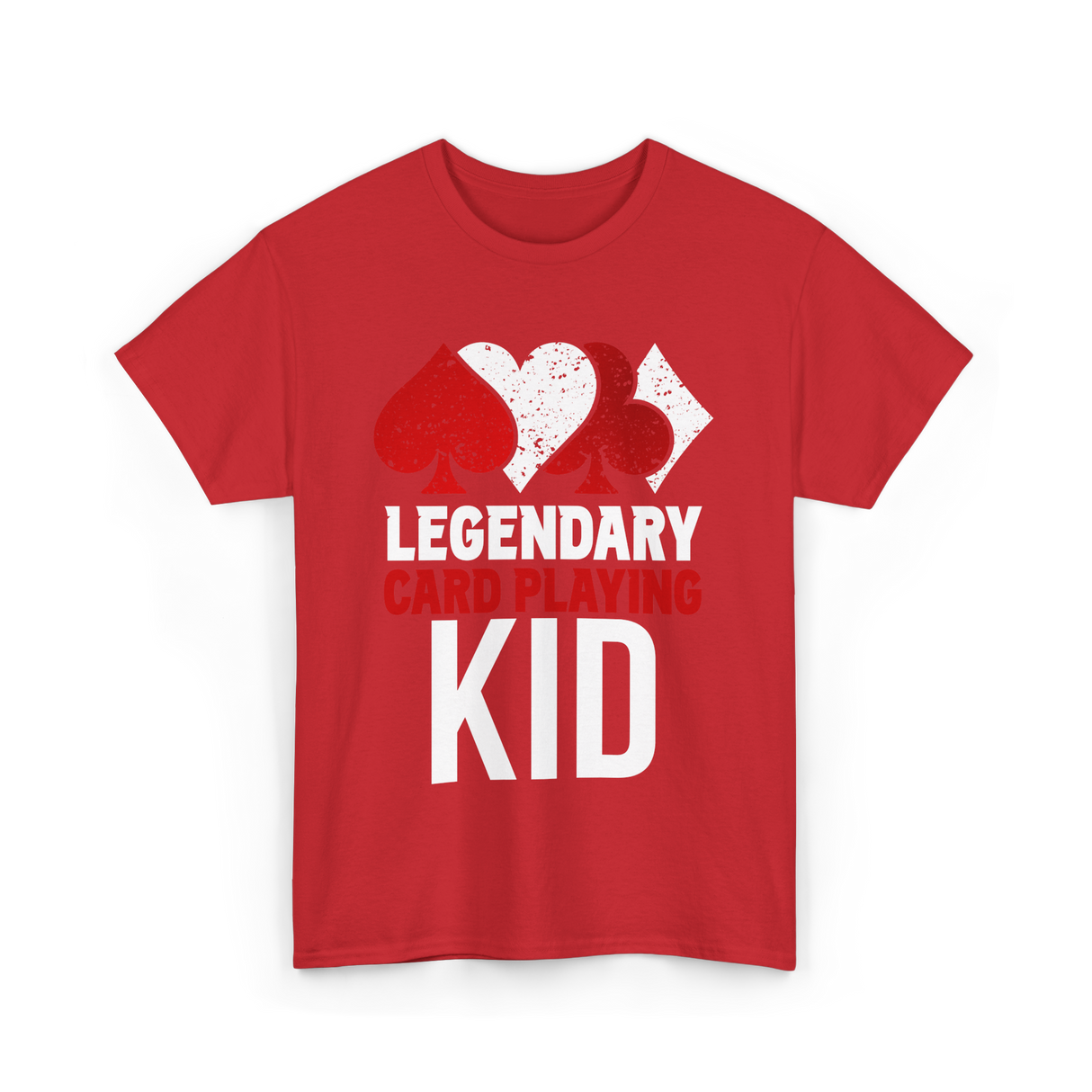 Legendary Kid Playing Cards Player T-Shirt - Red