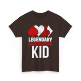 Legendary Kid Playing Cards Player T-Shirt - Dark Chocolate