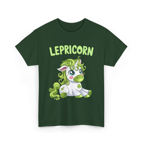 Lepricorn Unicorn St. Patrick's Day T-Shirt - Forest Green