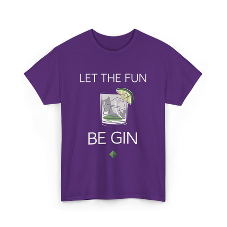 Let The Fun Be Gin Cocktail T-Shirt - Purple