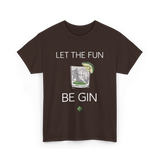 Let The Fun Be Gin Cocktail T-Shirt - Dark Chocolate