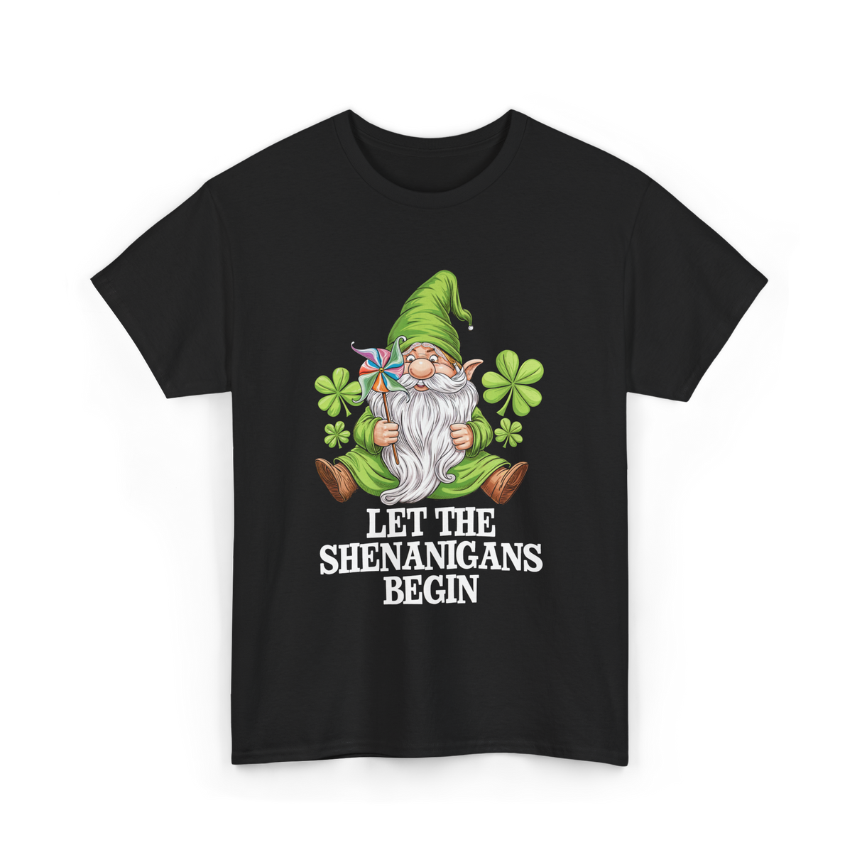 Let The Shenanigans Begin Gnome T-Shirt - Black