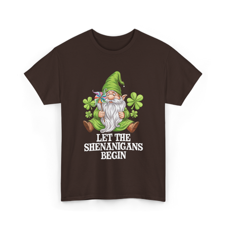 Let The Shenanigans Begin Gnome T-Shirt - Dark Chocolate