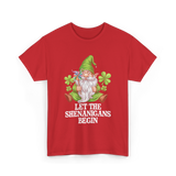 Let The Shenanigans Begin Gnome T-Shirt - Red