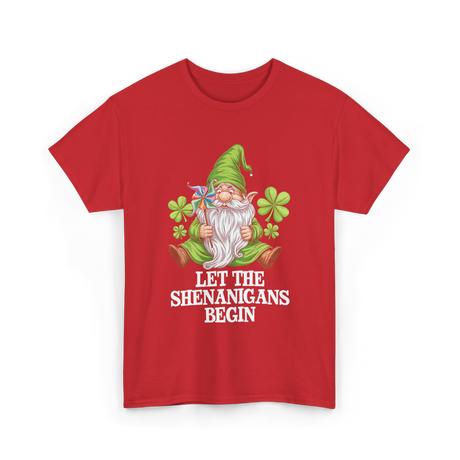 Let The Shenanigans Begin Gnome T-Shirt - Red