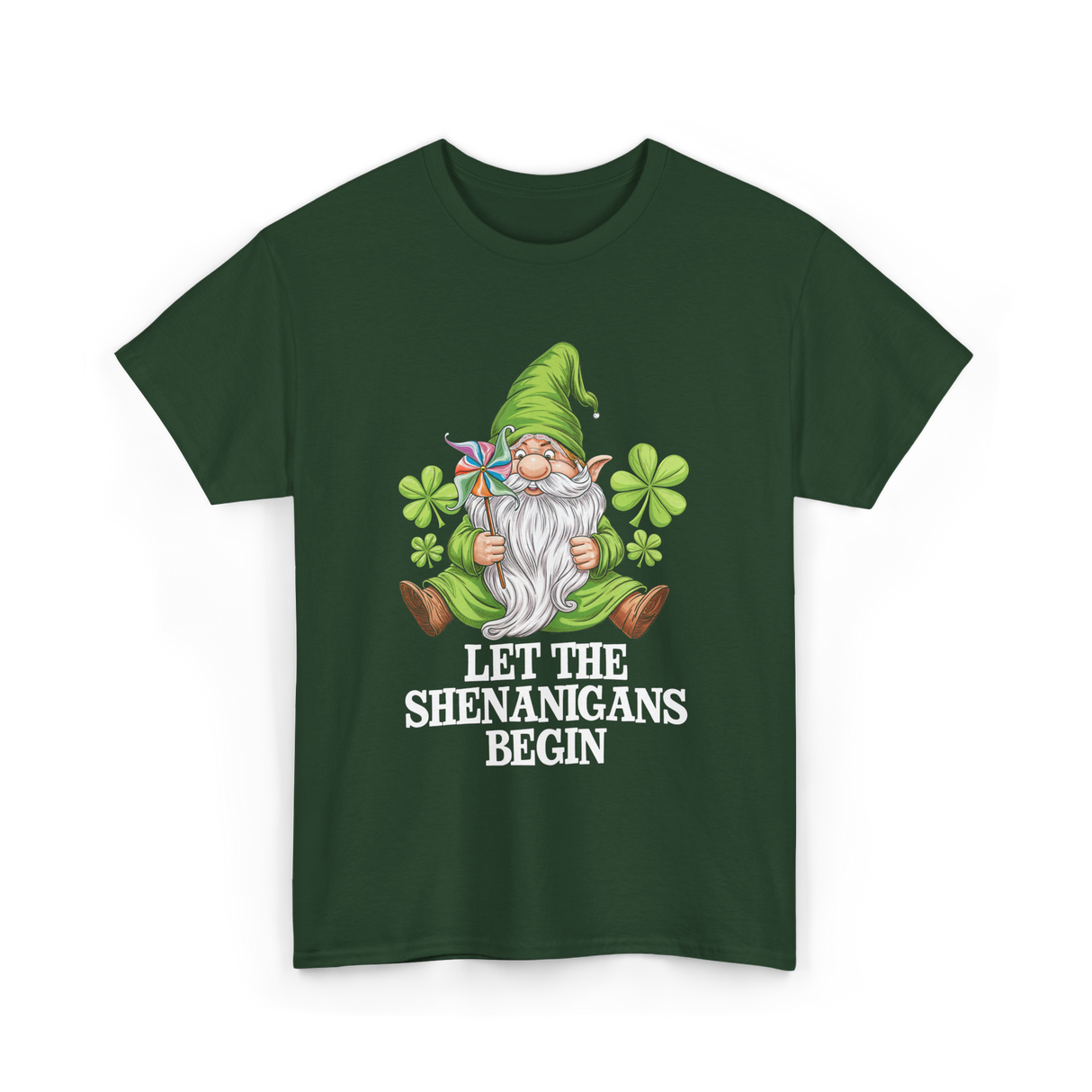 Let The Shenanigans Begin Gnome T-Shirt - Forest Green