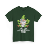 Let The Shenanigans Begin Gnome T-Shirt - Forest Green