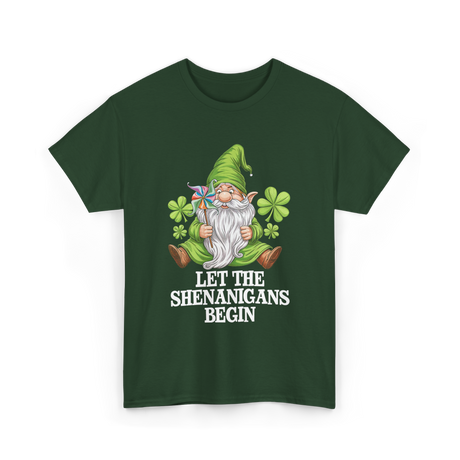 Let The Shenanigans Begin Gnome T-Shirt - Forest Green