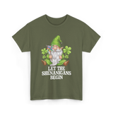 Let The Shenanigans Begin Gnome T-Shirt - Military Green