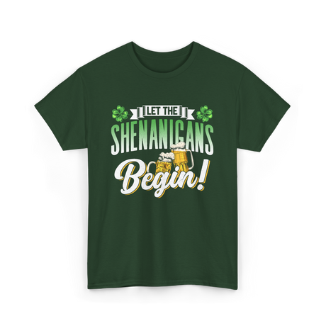 Let The Shenanigans Begin St Patrick's Day T-Shirt - Forest Green