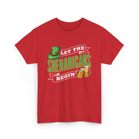 Let The Shenanigans Begin St Patricks Day T-Shirt - Red