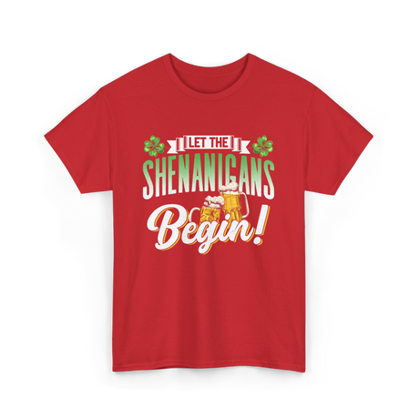 Let The Shenanigans Begin St Patrick's Day T-Shirt - Red