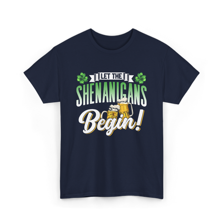 Let The Shenanigans Begin St Patrick's Day T-Shirt - Navy