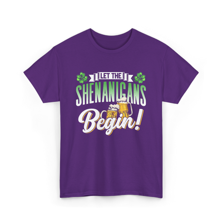 Let The Shenanigans Begin St Patrick's Day T-Shirt - Purple