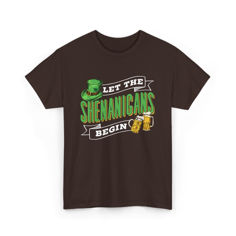 Let The Shenanigans Begin St Patricks Day T-Shirt - Dark Chocolate