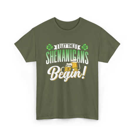 Let The Shenanigans Begin St Patrick's Day T-Shirt - Military Green