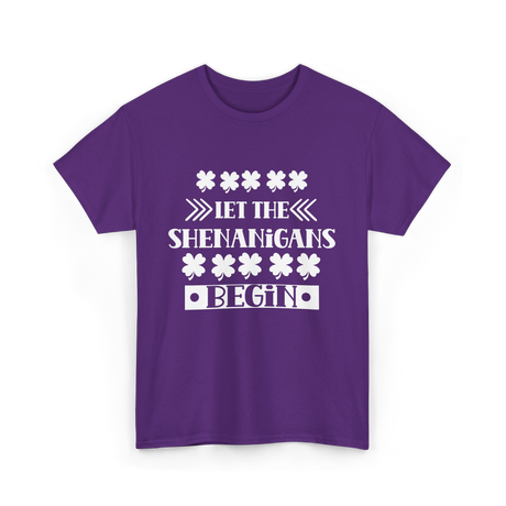 Let The Shenanigans Begin St Patricks Day T-Shirt - Purple