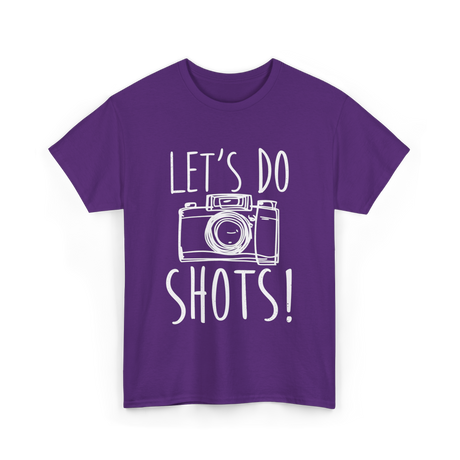 Let's Do Shots Photography Camera T-Shirt - Purple