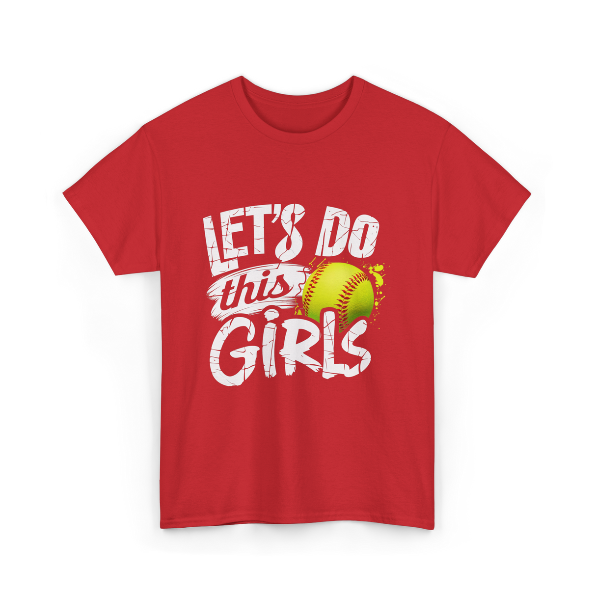 Lets Do This Girls Softball T-Shirt - Red