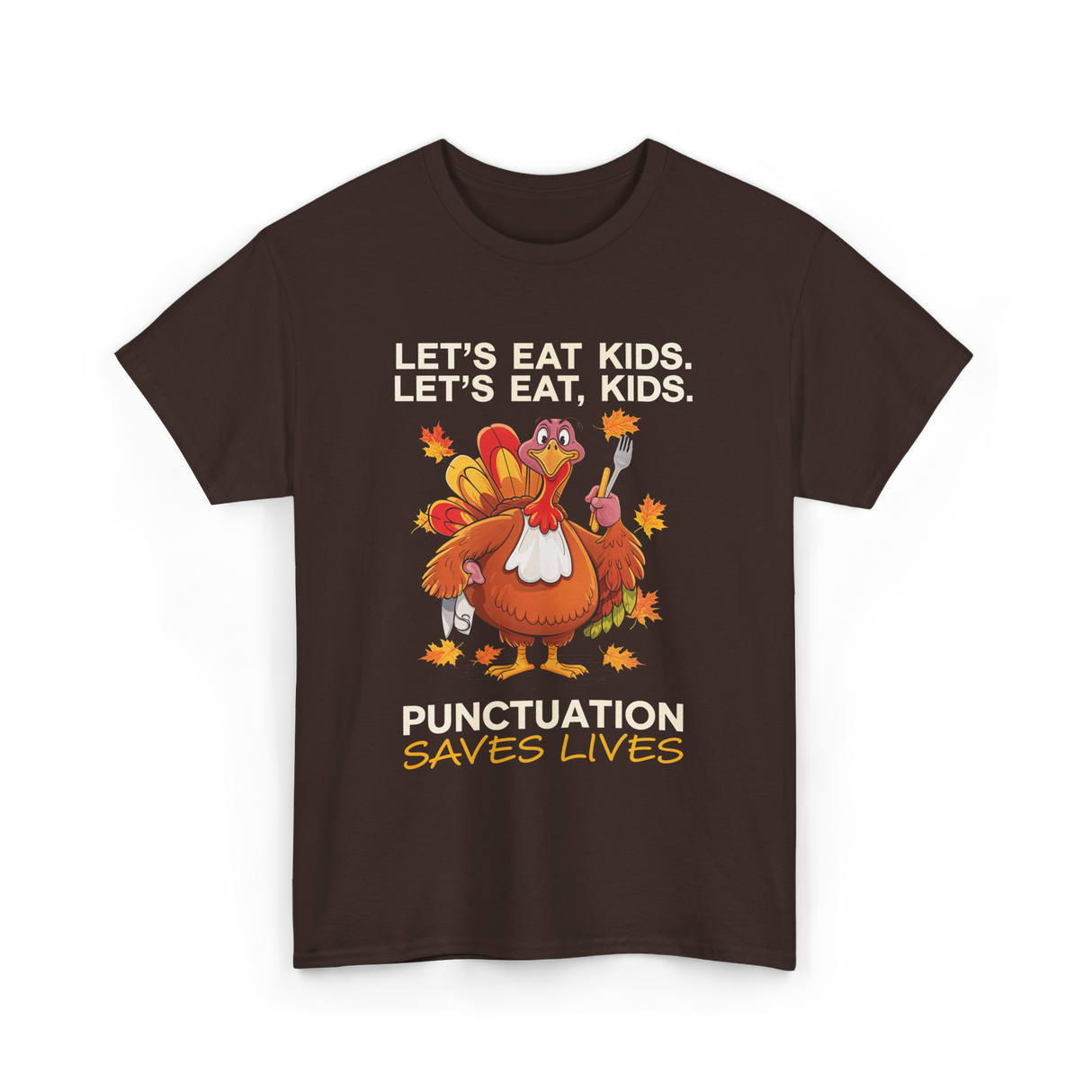 Lets Eat Kids Punctuation T-Shirt - Dark Chocolate