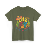 Let's Fiesta Guitar Cactus T-Shirt - Military Green