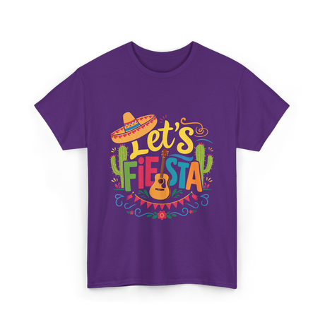 Let's Fiesta Guitar Cactus T-Shirt - Purple