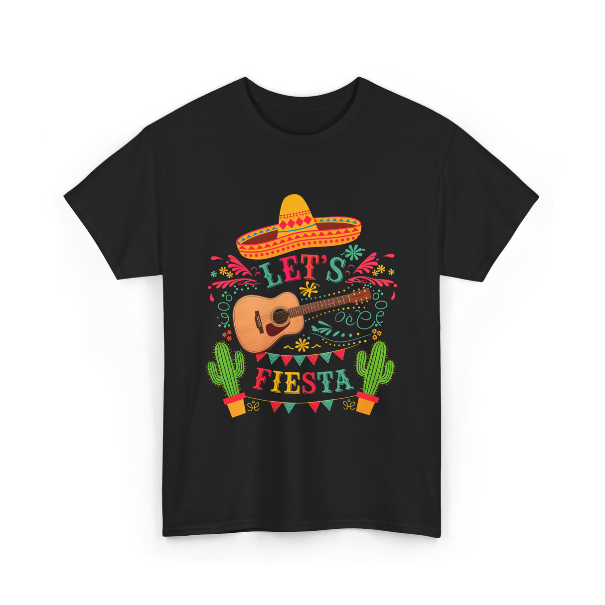 Let's Fiesta Guitar Fiesta T-Shirt - Black