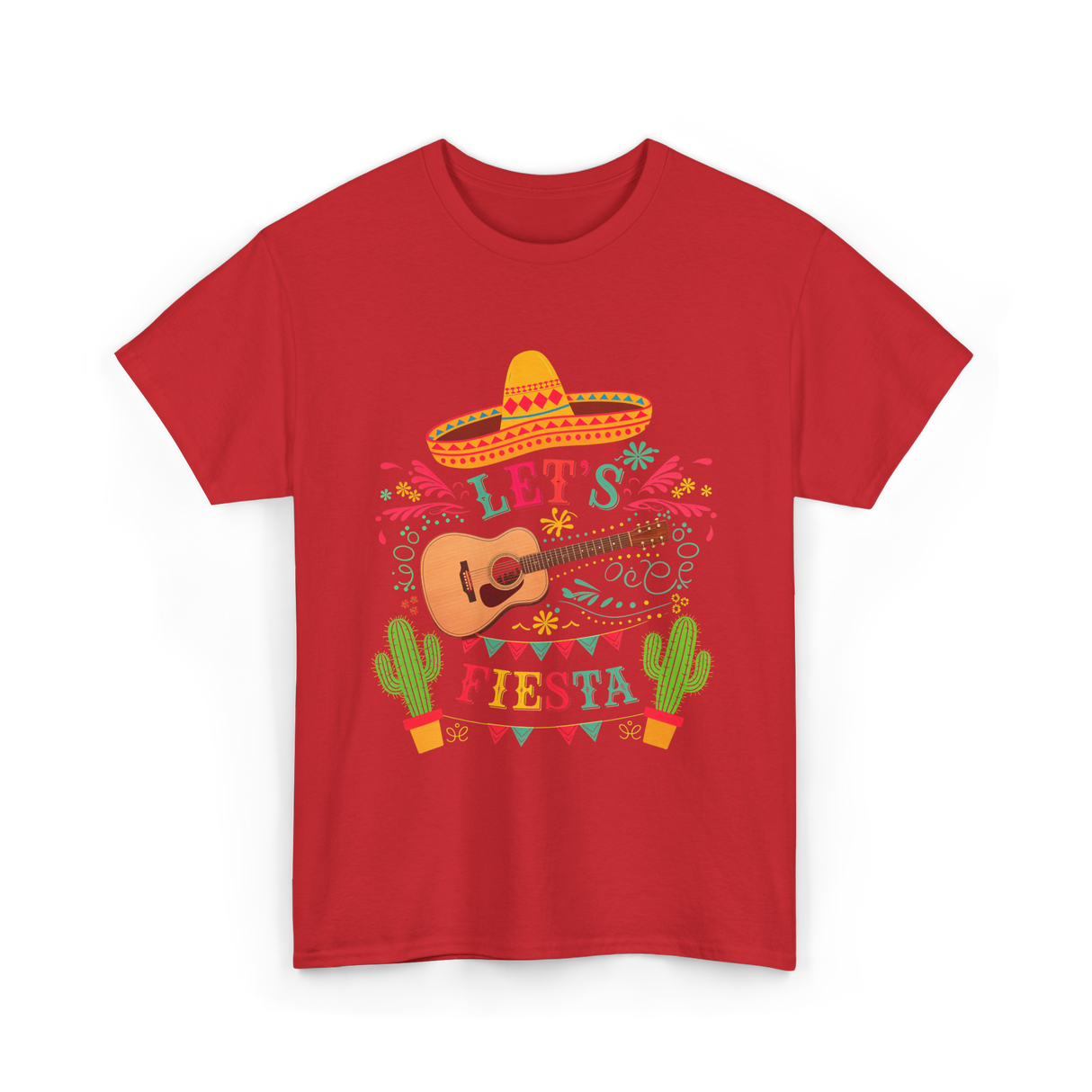 Let's Fiesta Guitar Fiesta T-Shirt - Red