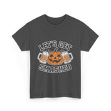 Let's Get Smashed Pumpkin Halloween T-Shirt - Dark Heather