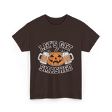 Let's Get Smashed Pumpkin Halloween T-Shirt - Dark Chocolate