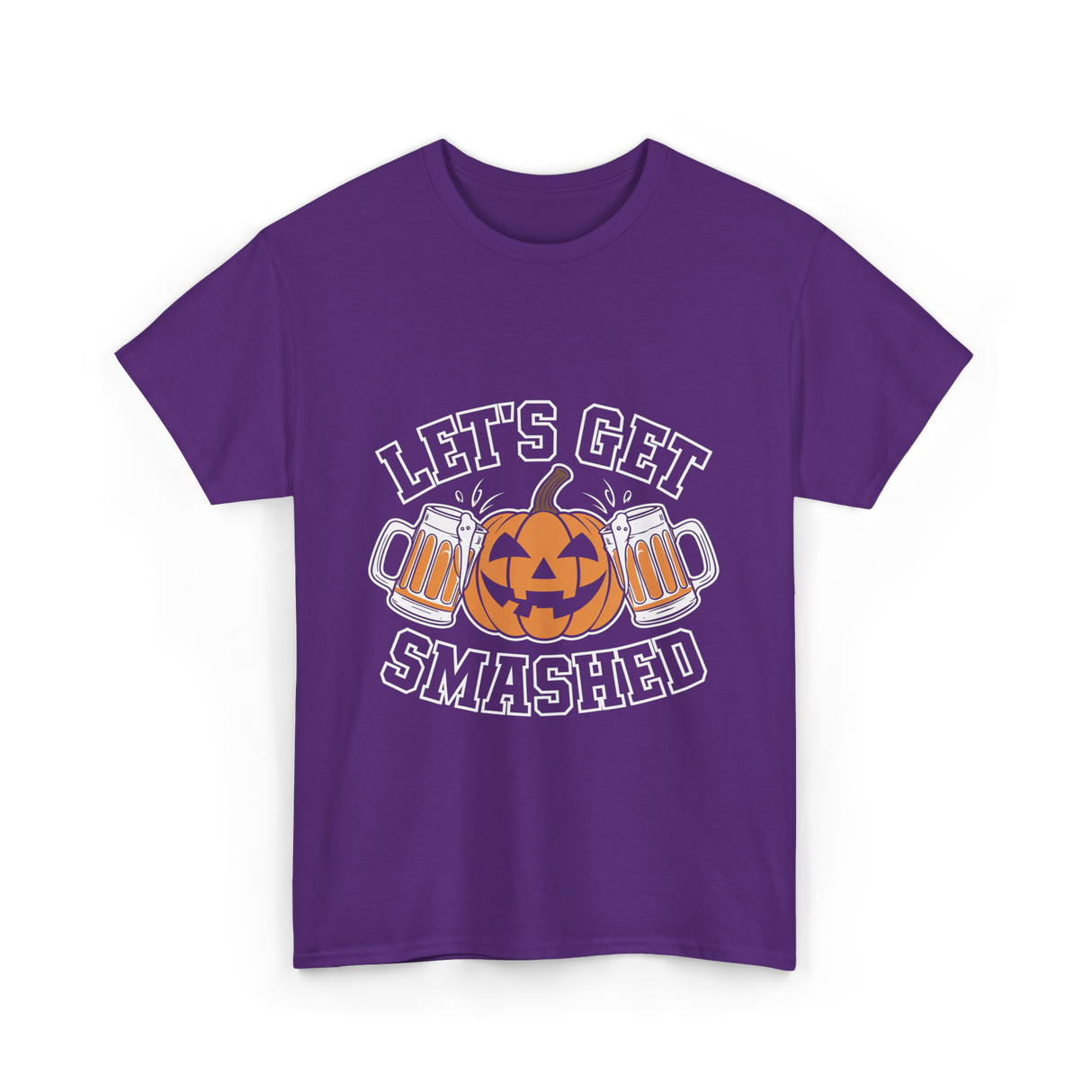 Let's Get Smashed Pumpkin Halloween T-Shirt - Purple