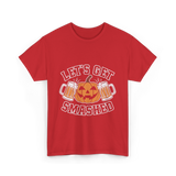 Let's Get Smashed Pumpkin Halloween T-Shirt - Red