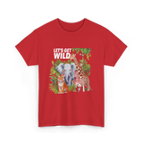 Let's Get Wild Wildlife Animals T-Shirt - Red