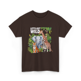 Let's Get Wild Wildlife Animals T-Shirt - Dark Chocolate