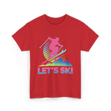 Let's Ski Skiing Adventure T-Shirt - Red