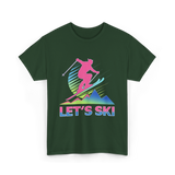 Let's Ski Skiing Adventure T-Shirt - Forest Green