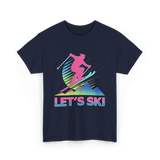 Let's Ski Skiing Adventure T-Shirt - Navy